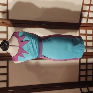 Minuet Teal Purple and Navy Color Block Dress Sz S NWT